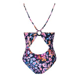 dos 3D - Monokini Sexy Dos Nu Bretelle Ajustable Bleu et Rose LEOPARD - Couleurs Lagon