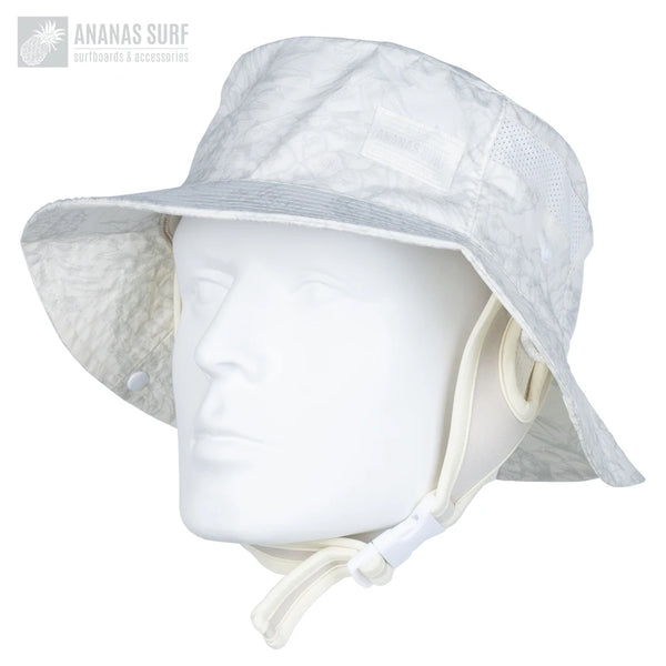 blanc-Chapeau de Surf Anti-UV avec Mentonnière — Kitesurf, Pêche, Sport Nautique