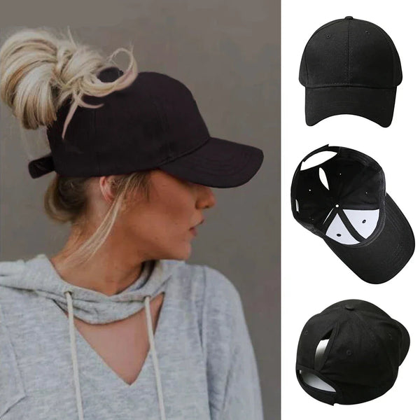noir - Casquette Queue de Cheval Coton Lavé — Coloris & Filet