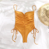 Maillot de bain une pièce femme or avant — Couleurs Lagon