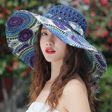 Chapeau Anti UV Femme Pliable – Chapeau de Plage Bord Large | Couleurs Lagon
