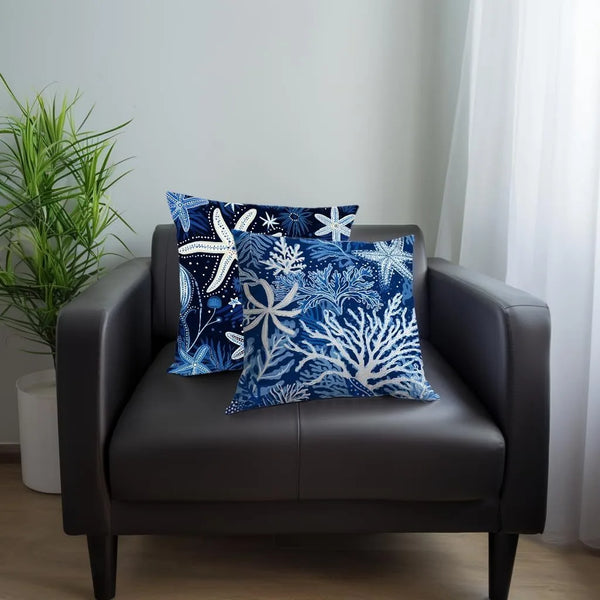 2-Housse de Coussin Décorative Motif Océan