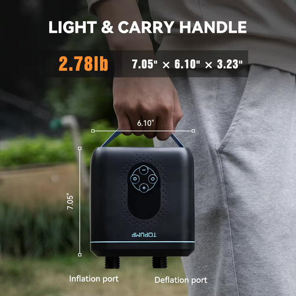 dimensions - Pompe Électrique Rechargeable 20 PSI Airbank D11PRO Board Paddle Kite Wing SUP - Couleurs Lagon