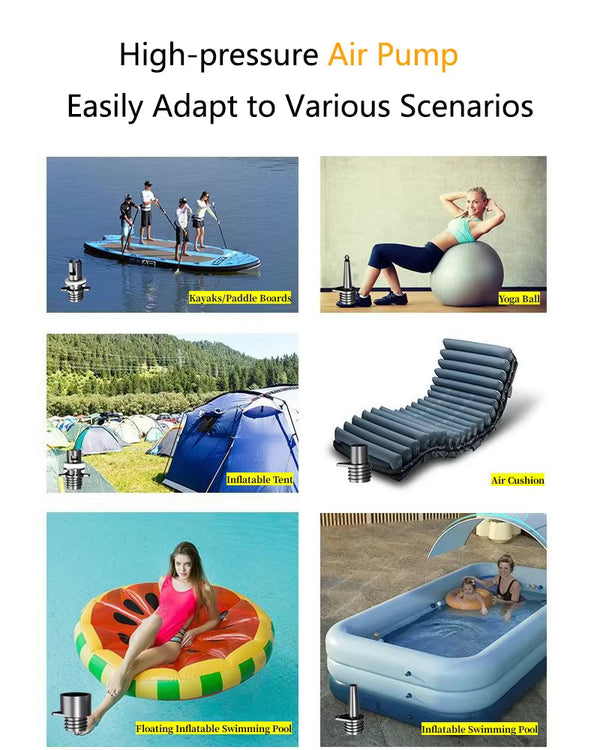 multi usage SUP yoga camping pool - Pompe Électrique Portable 20 PSI avec Éclairage et Batterie Rechargeable - COULEURS LAGON