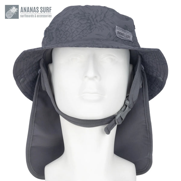 gris-Chapeau de Surf Anti-UV avec Mentonnière — Kitesurf, Pêche, Sport Nautique