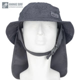 gris-Chapeau de Surf Anti-UV avec Mentonnière — Kitesurf, Pêche, Sport Nautique