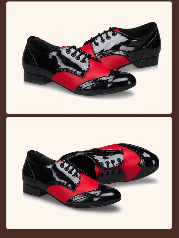 Chaussures de Danse Latine & de Salon Homme Cuir Verni – Couleurs Lagon
