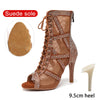 nubuck 9.5 styletto - Chaussures de Danse Latine à Talons Hauts – Modèle LUNA II Strass Styletto Marron - Couleurs Lagon