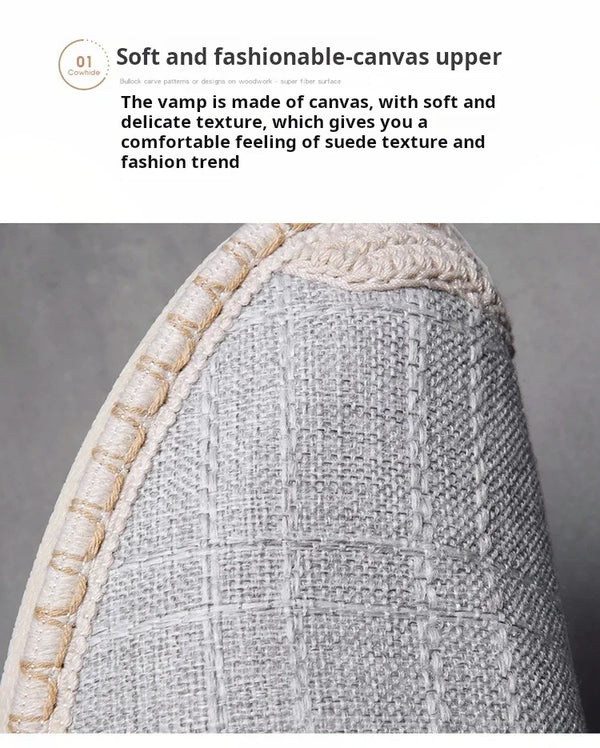 détail 01 - Espadrille respirante en toile tissée – Loafers homme d'inspiration chinoise, souples et légers - Couleurs Lagon