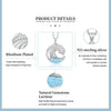 details - Pendentif Vague Larimar naturelle et Argent 925 - Couleurs Lagon