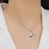 presentation - Pendentif Vague Larimar naturelle et Argent 925 - Couleurs Lagon
