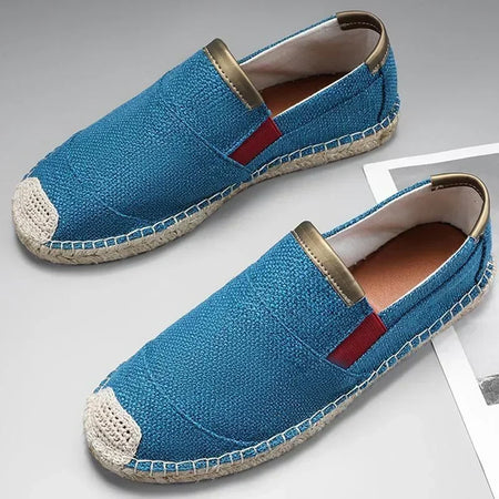 bleu - Espadrille respirante en toile tissée à la main – Loafers homme casual antidérapants - Couleurs Lagon