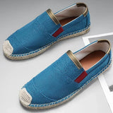 bleu - Espadrille respirante en toile tissée à la main – Loafers homme casual antidérapants - Couleurs Lagon