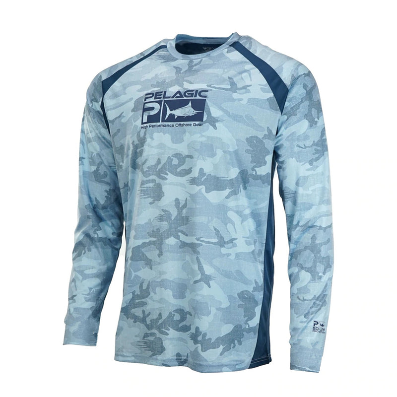 camo gris bleu - Couleurs Lagon - Chemise de Pêche Respirante Lycra Manches Longues UV50+ CAMOUFLAGE OCEAN PELAGIC