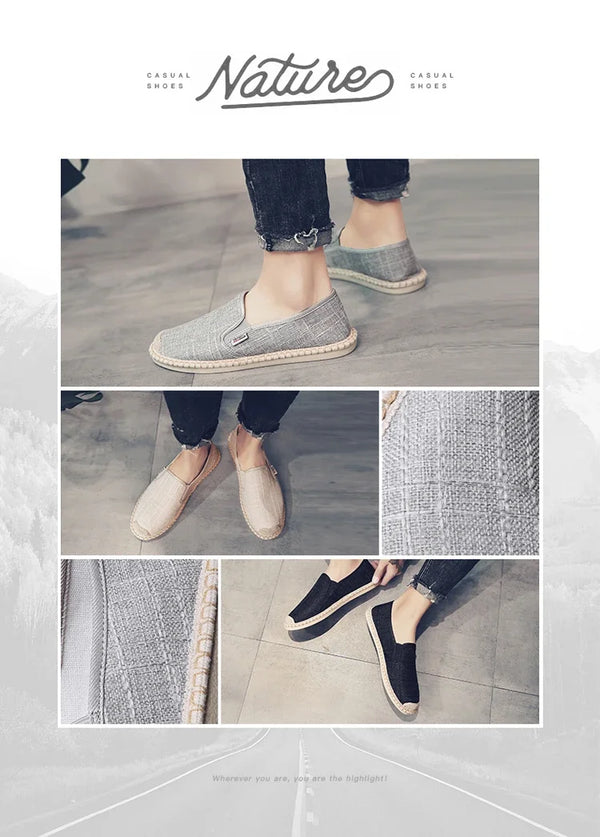 Natures - Espadrille respirante en toile tissée – Loafers homme d'inspiration chinoise, souples et légers - Couleurs Lagon