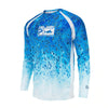 Couleurs Lagon - Chemise de Pêche Respirante Lycra Manches Longues UV50+ CAMOUFLAGE OCEAN PELAGIC