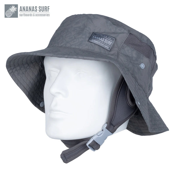 gris-Chapeau de Surf Anti-UV avec Mentonnière — Kitesurf, Pêche, Sport Nautique