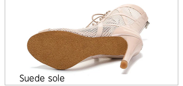 sem pro - Chaussures de Danse Latine à Talons Hauts – Modèle LUNA II Brillant Indoor - Couleurs Lagon