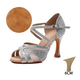 T6 argent - Chaussures de Danse Femme Strass Argent Noir | Couleurs Lagon