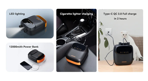 fonction led chargeur USB rechargeable par prise electrique ou allume cigare - Pompe Électrique Rechargeable 20 PSI Airbank Board Paddle Kite Wing SUP - Couleurs Lagon
