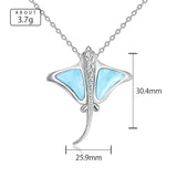 Pendentif pastenague argent massif 925 et larimar naturel — vue d'ensemble
