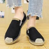 noir avant - Espadrille respirante en toile tissée à la main – Loafers homme casual antidérapants - Couleurs Lagon