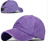 violet - Casquette Queue de Cheval Coupe Large — Coton Lavé Ajustable