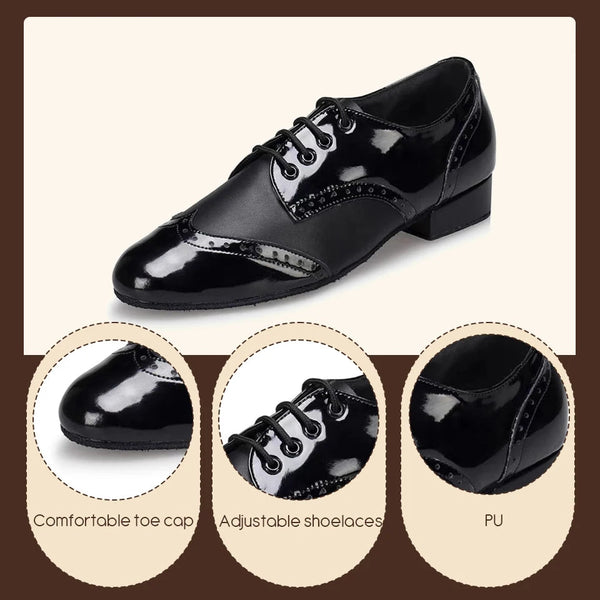 Chaussures de Danse Latine & de Salon Homme Cuir Verni – Couleurs Lagon