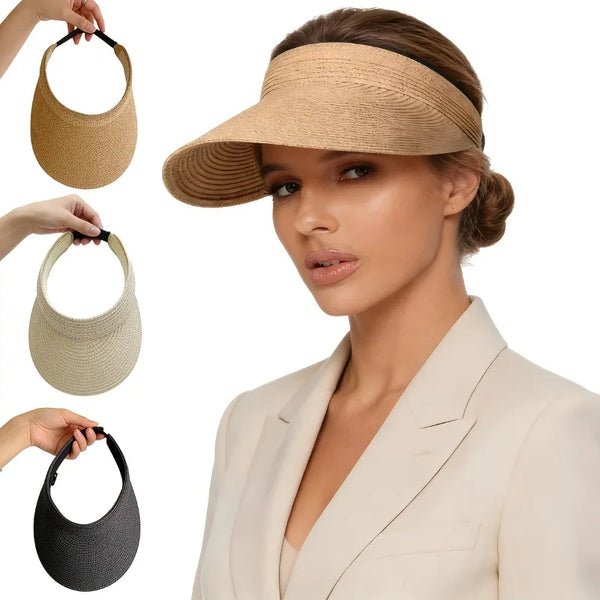presentation - Chapeau Paille Bord Large XXL Femme — Grand Format Pliable UPF