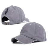 gris clair - Casquette Queue de Cheval Coupe Large — Coton Lavé Ajustable