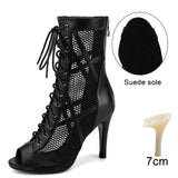 noir nubuck 7 styletto - Chaussures de Danse Latine à Talons Hauts – Modèle LUNA II Brillant Indoor - Couleurs Lagon