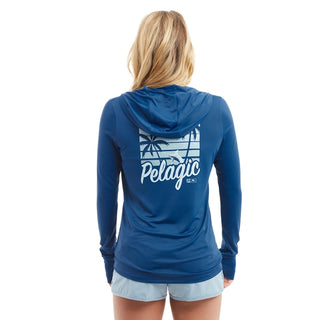  Couleurs Lagon - Chemise de Pêche Respirante Lycra Manches Longues UV50+ PELAGIC Capuche Femmes