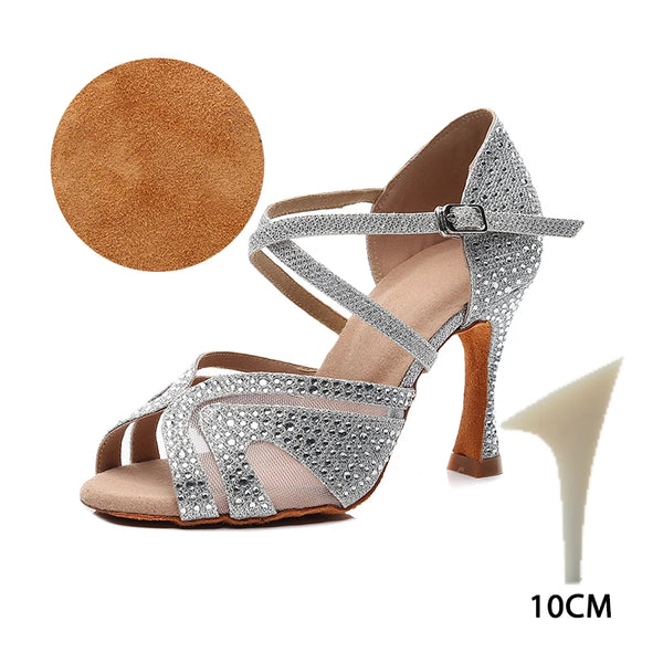 T10 argent - Chaussures de Danse Femme Strass Argent Noir | Couleurs Lagon