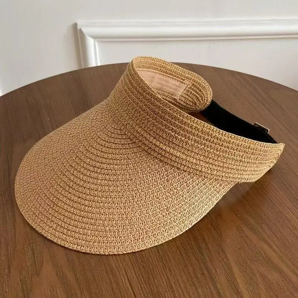 beige - Chapeau Paille Bord Large XXL Femme — Grand Format Pliable UPF