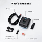 contenu de la boite - Pompe Électrique Rechargeable 20 PSI Airbank D11PRO Board Paddle Kite Wing SUP - Couleurs Lagon
