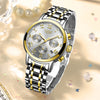 acier liseret or 2 - Montre Femme Luxe Chronographe LIGE AVIATOR - Couleurs Lagon