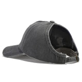 noir delave - Casquette Queue de Cheval Coupe Large — Coton Lavé Ajustable
