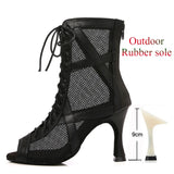 PU T9 cubain - Chaussures de Danse Latine Noires à Talons Hauts – Modèle LUNA - Couleurs Lagon