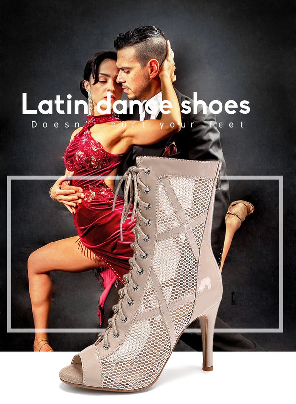 presentation - Chaussures de Danse Latine à Talons Hauts – Modèle LUNA II Brillant Indoor - Couleurs Lagon