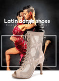 presentation - Chaussures de Danse Latine à Talons Hauts – Modèle LUNA II Brillant Indoor - Couleurs Lagon