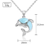 Bijou dauphin larimar argent 925 — pendentif larimar femme avec chaîne incluse