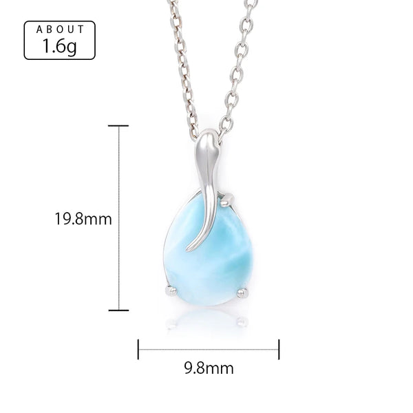Pendentif larimar argent 925 fond sombre élégant