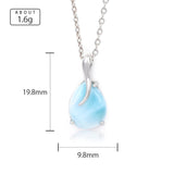 Pendentif larimar argent 925 fond sombre élégant