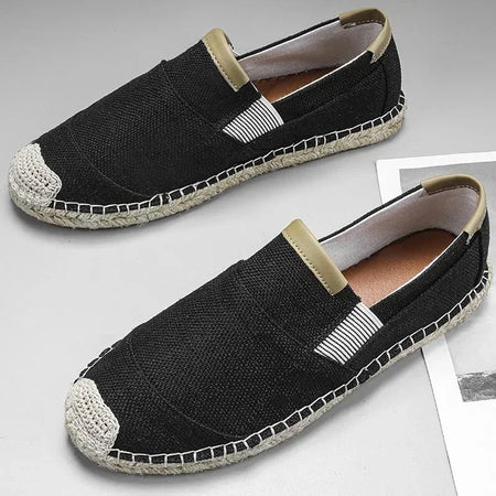 noir - Espadrille respirante en toile tissée à la main – Loafers homme casual antidérapants - Couleurs Lagon
