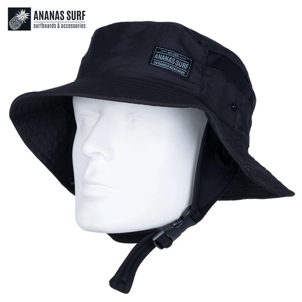 noir-Chapeau de Surf Anti-UV avec Mentonnière — Kitesurf, Pêche, Sport Nautique