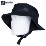 noir-Chapeau de Surf Anti-UV avec Mentonnière — Kitesurf, Pêche, Sport Nautique