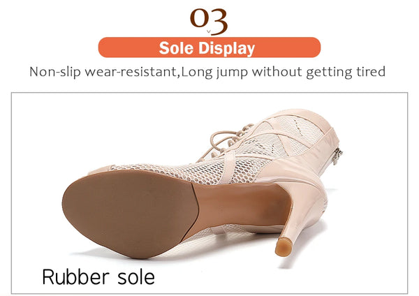 semelle professionelle - Chaussures de Danse Latine à Talons Hauts – Modèle LUNA II Brillant Outdoor - Couleurs Lagon