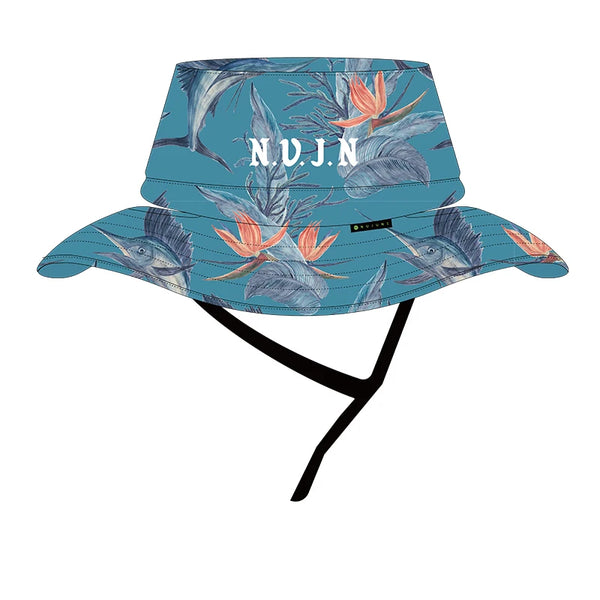 bleu turquoise floral fish-Chapeau Bob Anti-UV Respirant — Randonnée, Pêche, Homme Femme