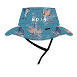 bleu turquoise floral fish-Chapeau Bob Anti-UV Respirant — Randonnée, Pêche, Homme Femme