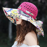 Chapeau Anti UV Femme Pliable – Chapeau de Plage Bord Large | Couleurs Lagon
